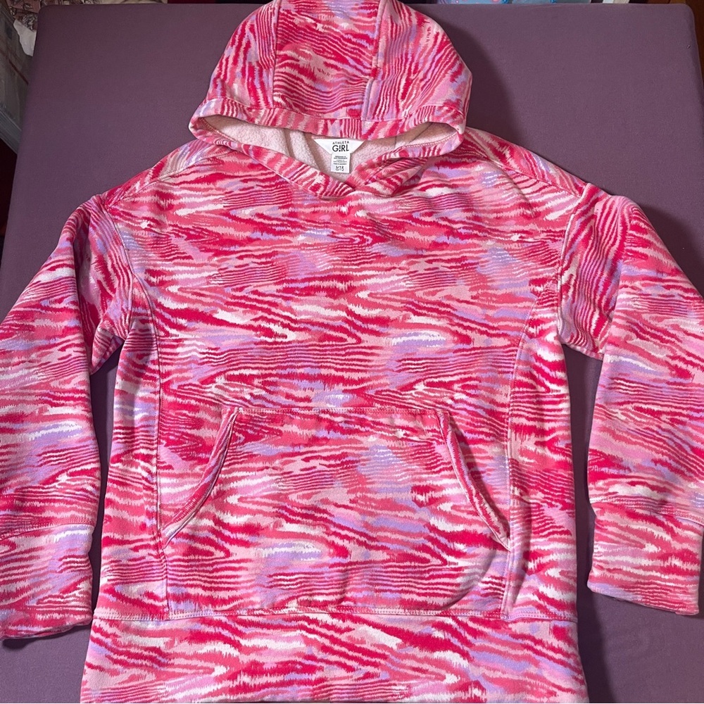 Athleta Girl RetroActive Oversized Hoodie Sweatshirt Pink - Girls Size Large 12